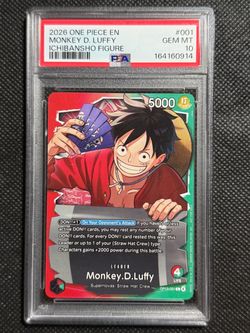 2026 ONE PIECE PROMOS 001 ICHIBAN KUJI MONKEY D LUFFY ENGLISH PSA 10 GEM MINT