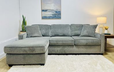 Light Gray Sofa With Reversible Chaise