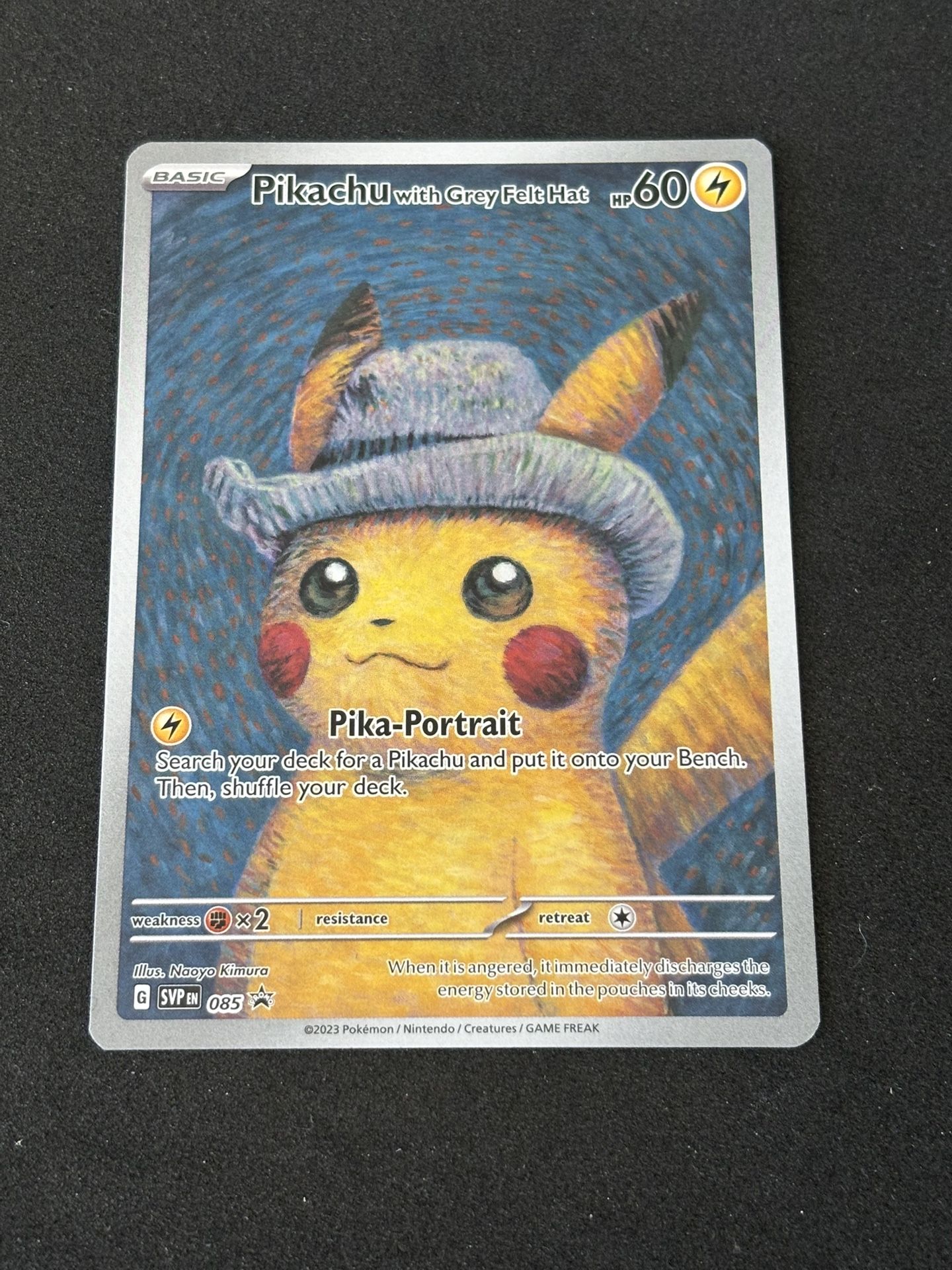 Pokemon Pikachu Grey Felt Hat