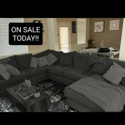 Gray Sectional Couch Sofa With Chaise 