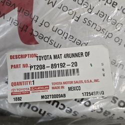 2022 4 Runner TRD Off Road floor mat