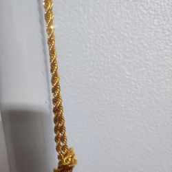 18k Gold Plated Rope Long Chain