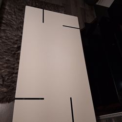 Royal Blue White Table Top With Glass Leggs 