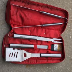 Stainless steel chef made barbecue utensils