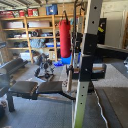 Golds Gum Weight Bench, Bars And Weights