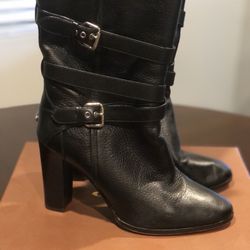 Coach Black Leather Boots Size 9.5