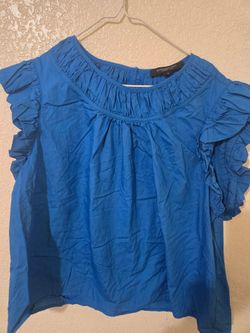 Marc New York Blue Ruffle Top XL