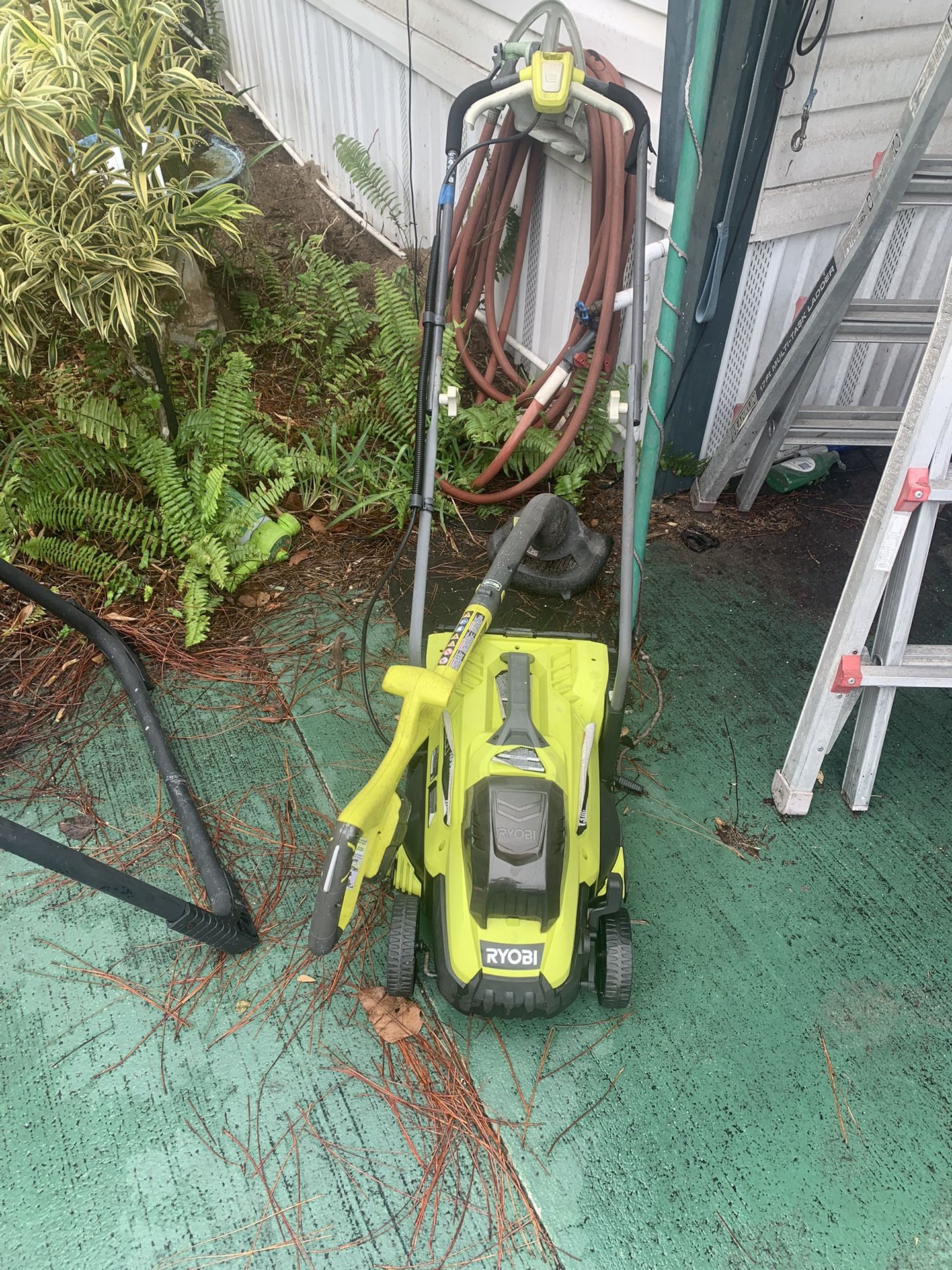 Ryobi Battery Operated Mower And Weed Whacker