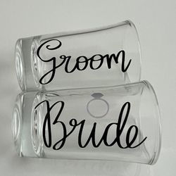 Groom & Bride Customized Shot Glasses