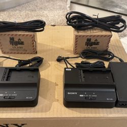 Sony Battery Chargers x 2 And Batteries x 2