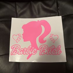 Barbie window, decal, sticker, pink