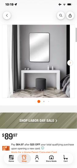 Black Metal Framed Rectangle Wall Mirror