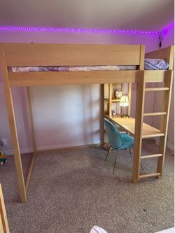 West Elm kids Full bunk bed loft with desk