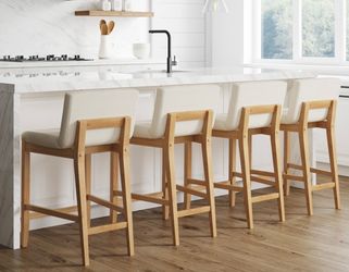 Nathan James set of 4 Boucle bar stools NEW