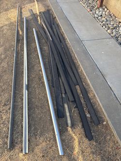 Metal poles fence