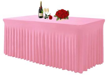 Pink tablecloths skirts for 6 ft tables new $12 each