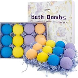12 pcs bath bomb set Organic Bath Bombs for Women Girls Kids -Organic  - Handmade Luxurious Colorful Bathbombs with Shea Butter 