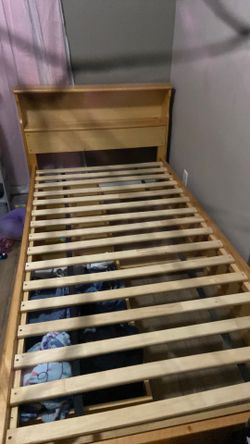 Twin bed frame with drawers