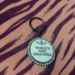 Faux Diamond Trim World's Best Grandma Keychain 