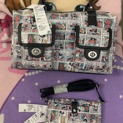 Mickey And Minnie Comic Purse And  Crossbody 