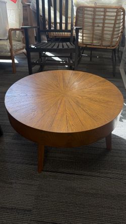 Round Oak Wood Coffee Table(Sw891)