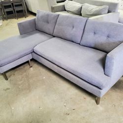 West Elm Gray Reversible Chaise Sectional Sofa