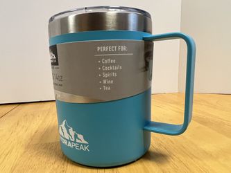 Hydrapeak 14oz Stainelss Steel Coffee Mug with Handle and Lid for
