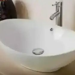 Modern Ceramic Vessel Sink - Vanity Bowl - Large Oval White..... CHECK OUT MY PAGE FOR MORE ITEMS
