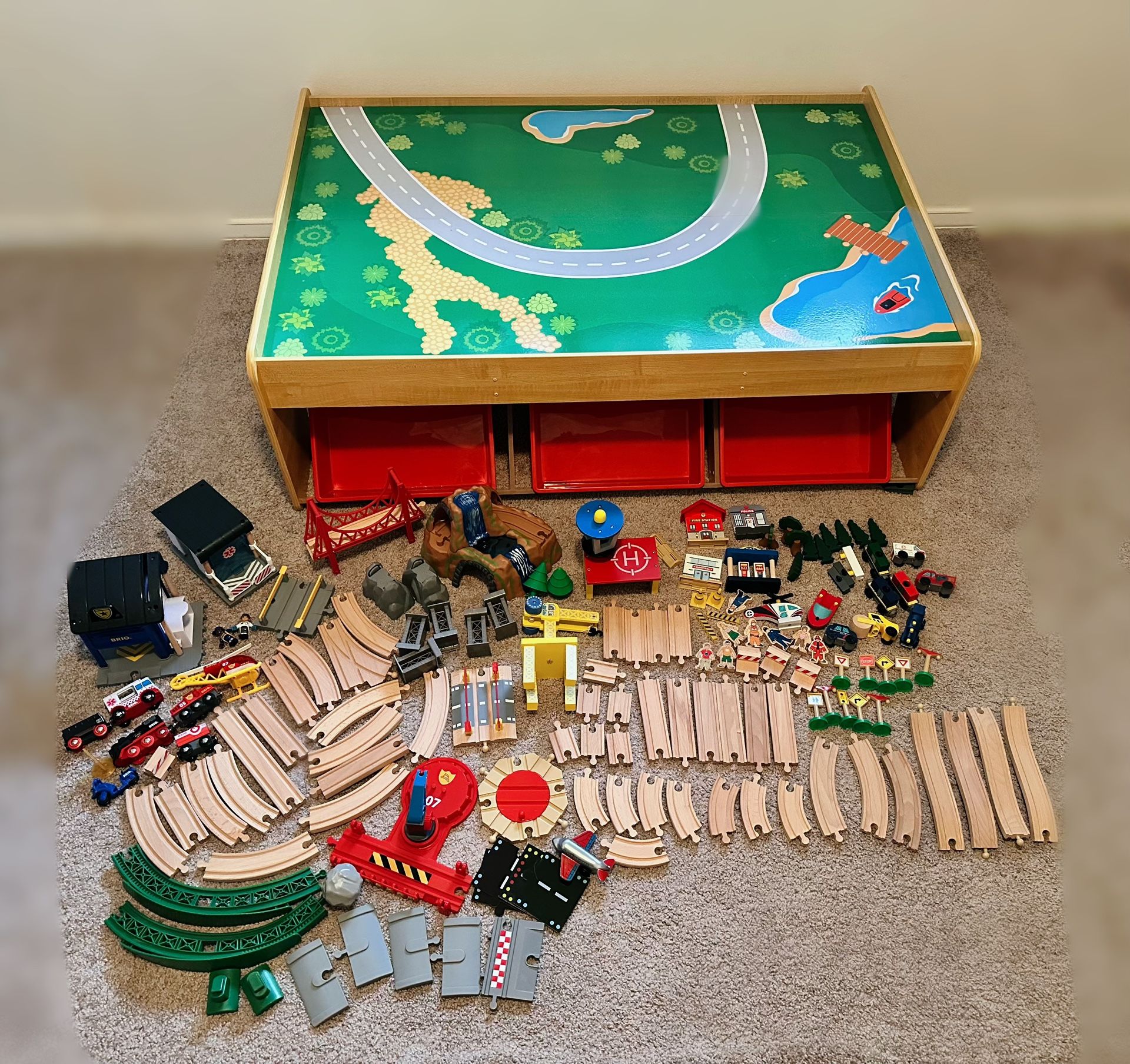 Brio Rescue Team Set + KidKraft Wooden Train Set