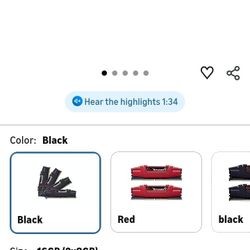 RIPJAWS DDR4 RAM  16GB (8X2)