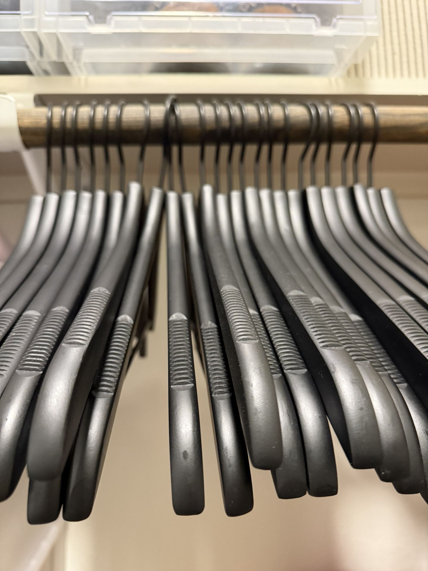 Set of 23 Black Non-slip Wood Hangers