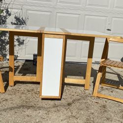 Wooden Folding Table Set Vintage