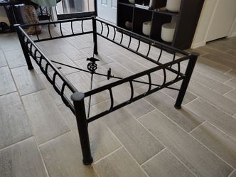 Large Rectangular Black Wrought Iron Coffee Table Base – Glass Not Included