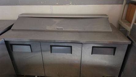 WORKING! True Commercial 3 Door Salad Sandwich Prep Table Stainless Steel