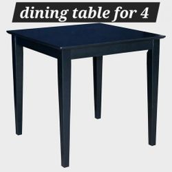 4 PERSON BLACK WOODEN TABLE SOLD 💥 AS IS NEEEDS ONLY BOLTS 