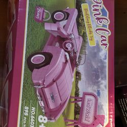 Pink Sports Car Building Blocks Set Toy