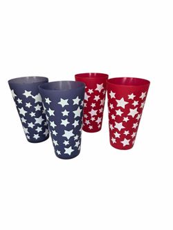 Kohl's Celebrate It July 4th Red White And Blue Stars Plastic Drinking Cups Set