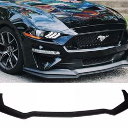 Fits 18-22 Ford Mustang GT Style Front Bumper Lip Spoiler Kit Unpainted Black PP