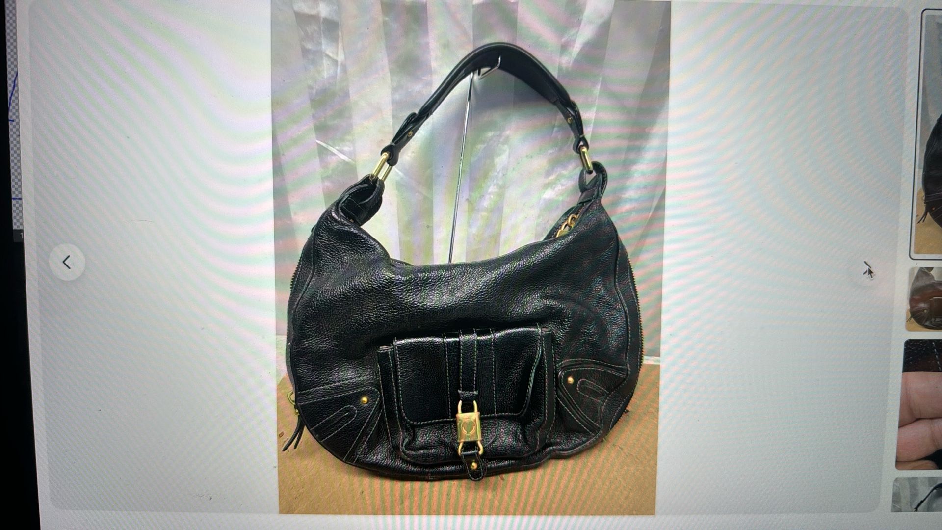 Marc Jacobs Black Leather Handbag Gold Hardware