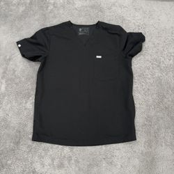Men’s Medium FIGS Black Scrub Top