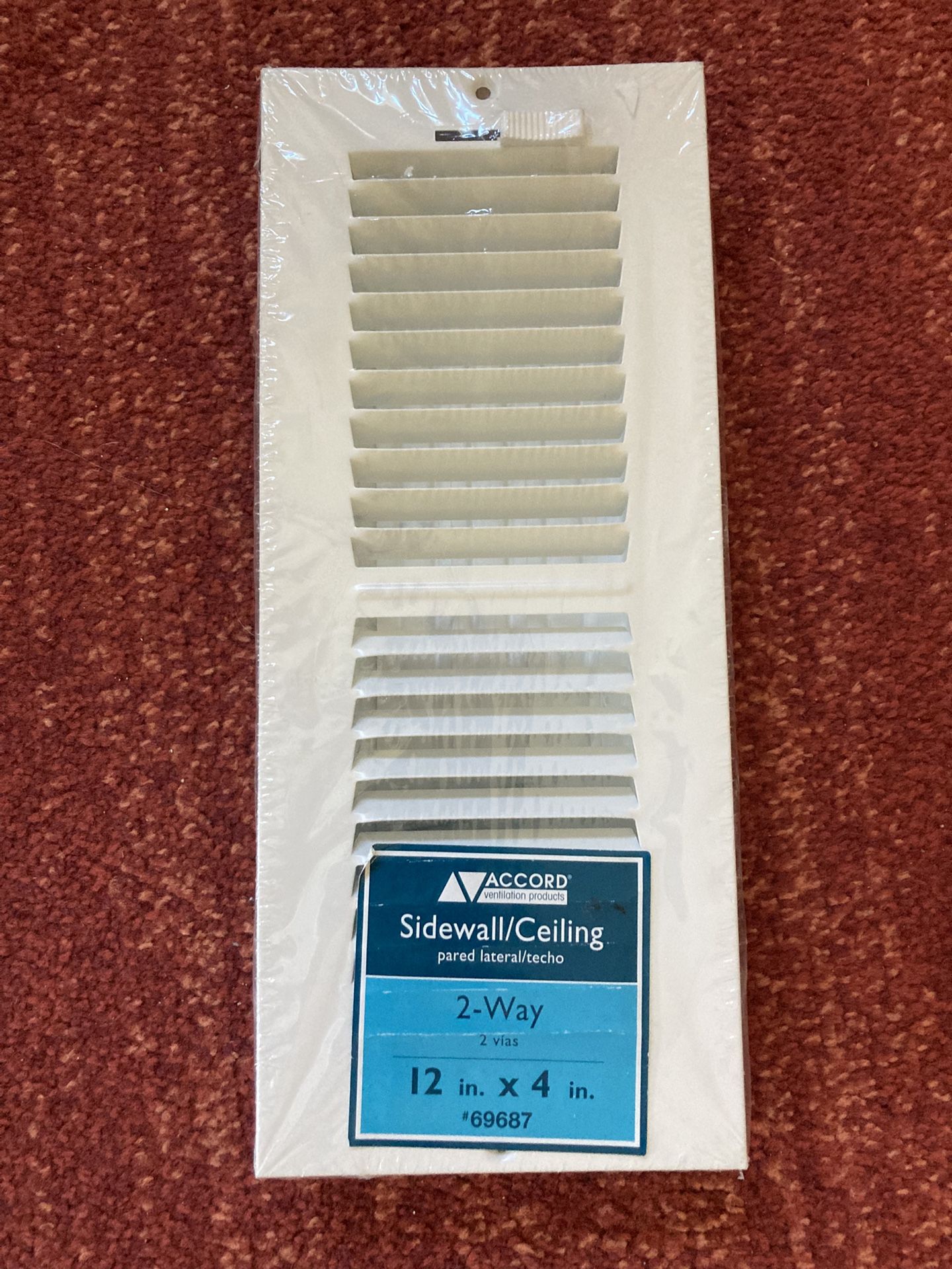 New Accord 12” X 4” Adjustable Vent Cover White Steel (Lakewood Ranch)