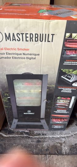 Masterbuilt® 30-inch Digital Electric Vertical BBQ Smoker with Leg Kit, Side Wood Chip Loader and 710 Cooking Square Inches in Black, Model MB1