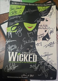 Signed Wicked poster with playbill