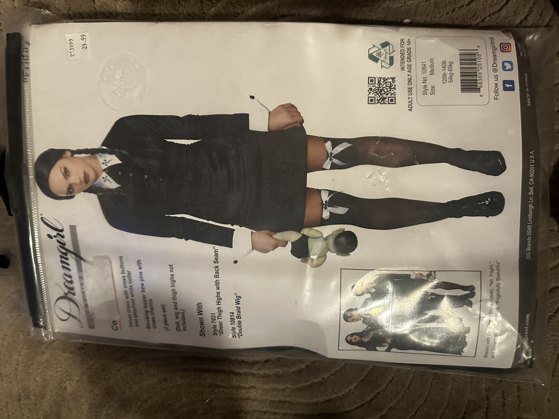 Wednesday Addams Halloween Costume Size Women Medium