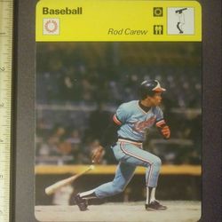 1977 Sportscaster Rod Carew Minnesota Twins Bat Magic Sport Photo Large Over-sized Baseball Card HTF Collectible Vintage Italy
