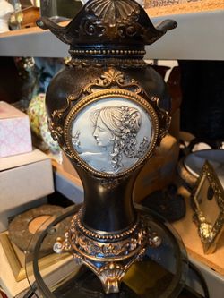 Victorian Style Ornate Lamp Base with Cameo Relief