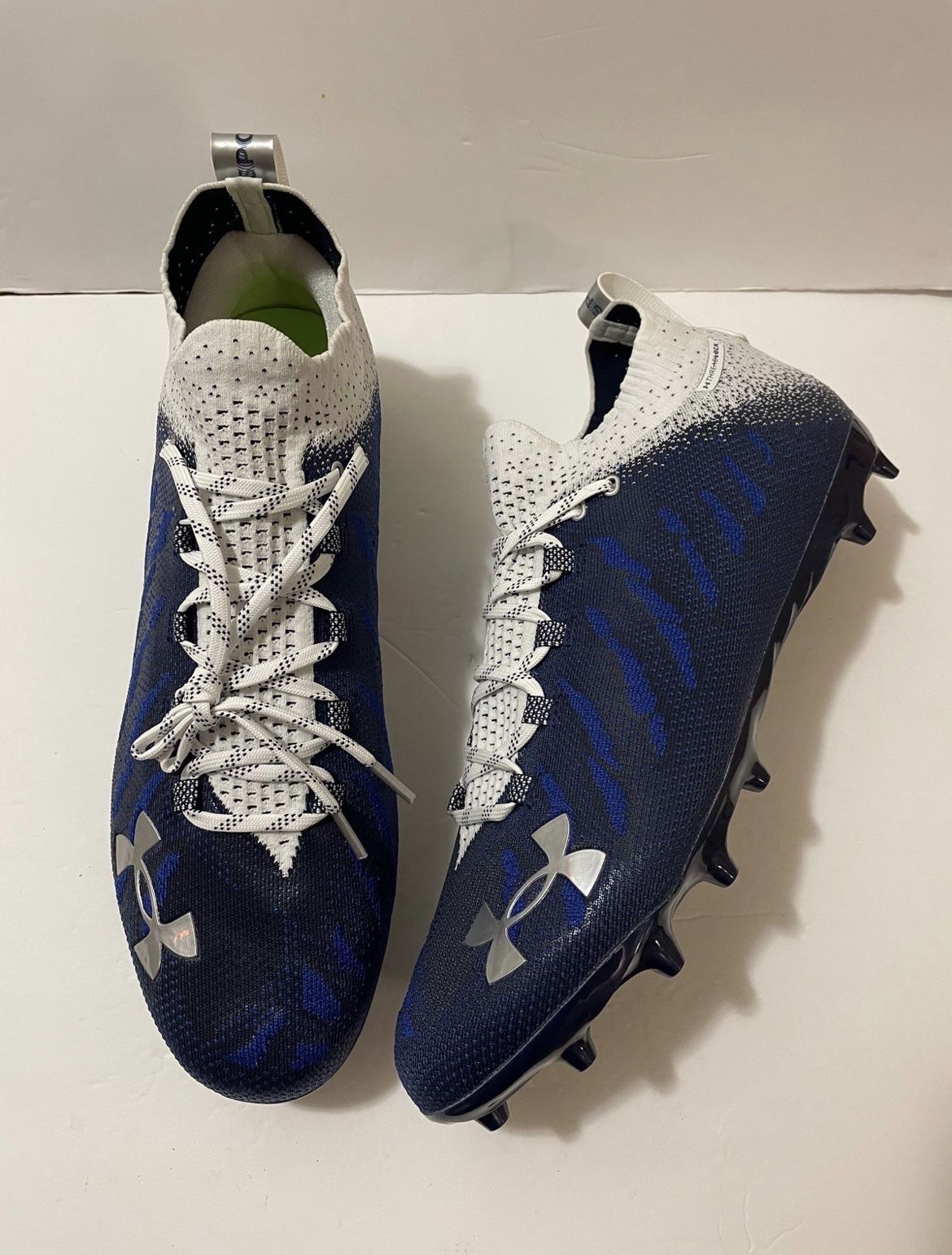 Under Armour Spotlight Lux MC Navy Blue/White Football Cleats Size 15 for Sale in Las Vegas, NV