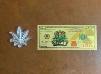 🍁 Cannabis Novelty Gold $100 Bill & 3 gs .999 fine silver 🍁