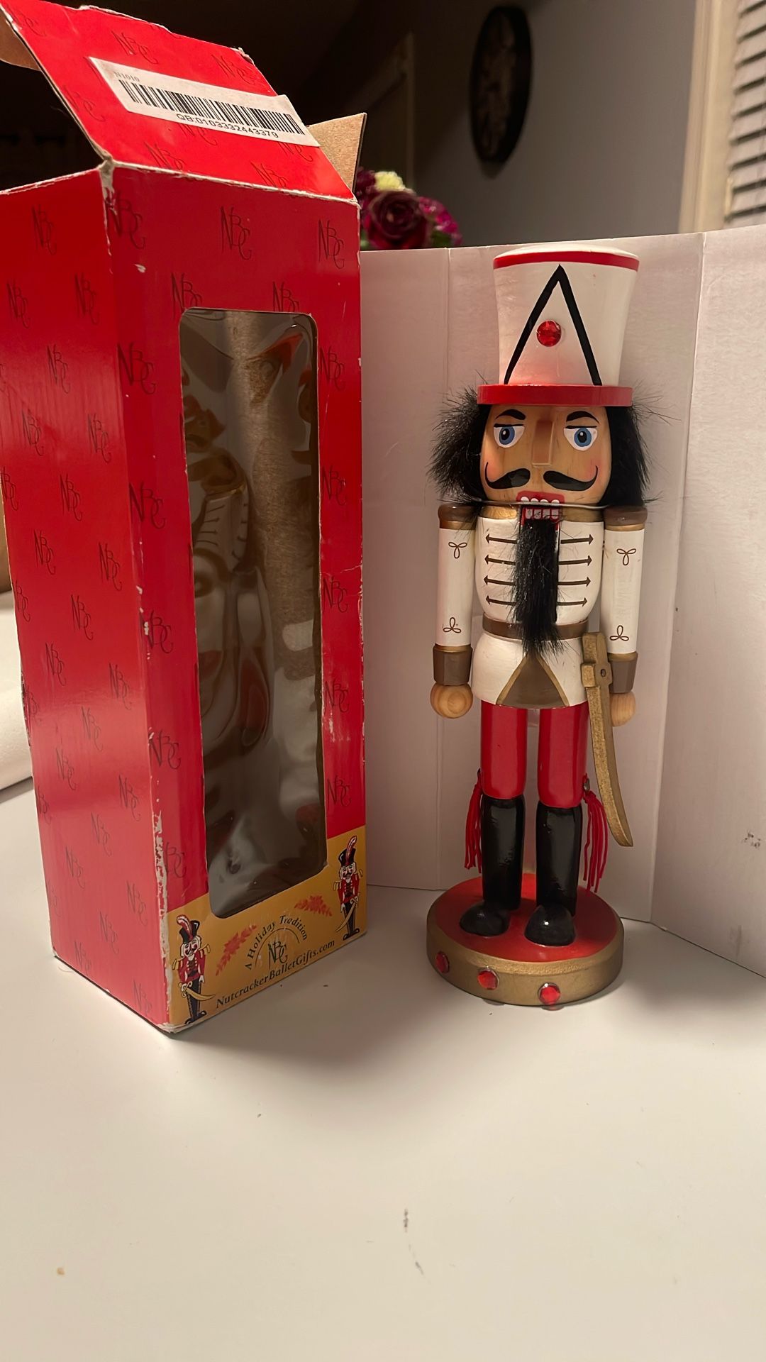 Nutcracker Christmas Figurine – Never Used – With Worn Box