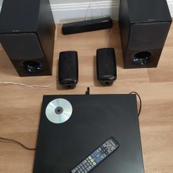 1200W Samsung Receiver Home Theater  5-Disc Changer. 3 Speakers, 2 Subwoofer. HDMI, USB,  AM/FM,  Optical, AUX, Bluetooth.  Remote control.